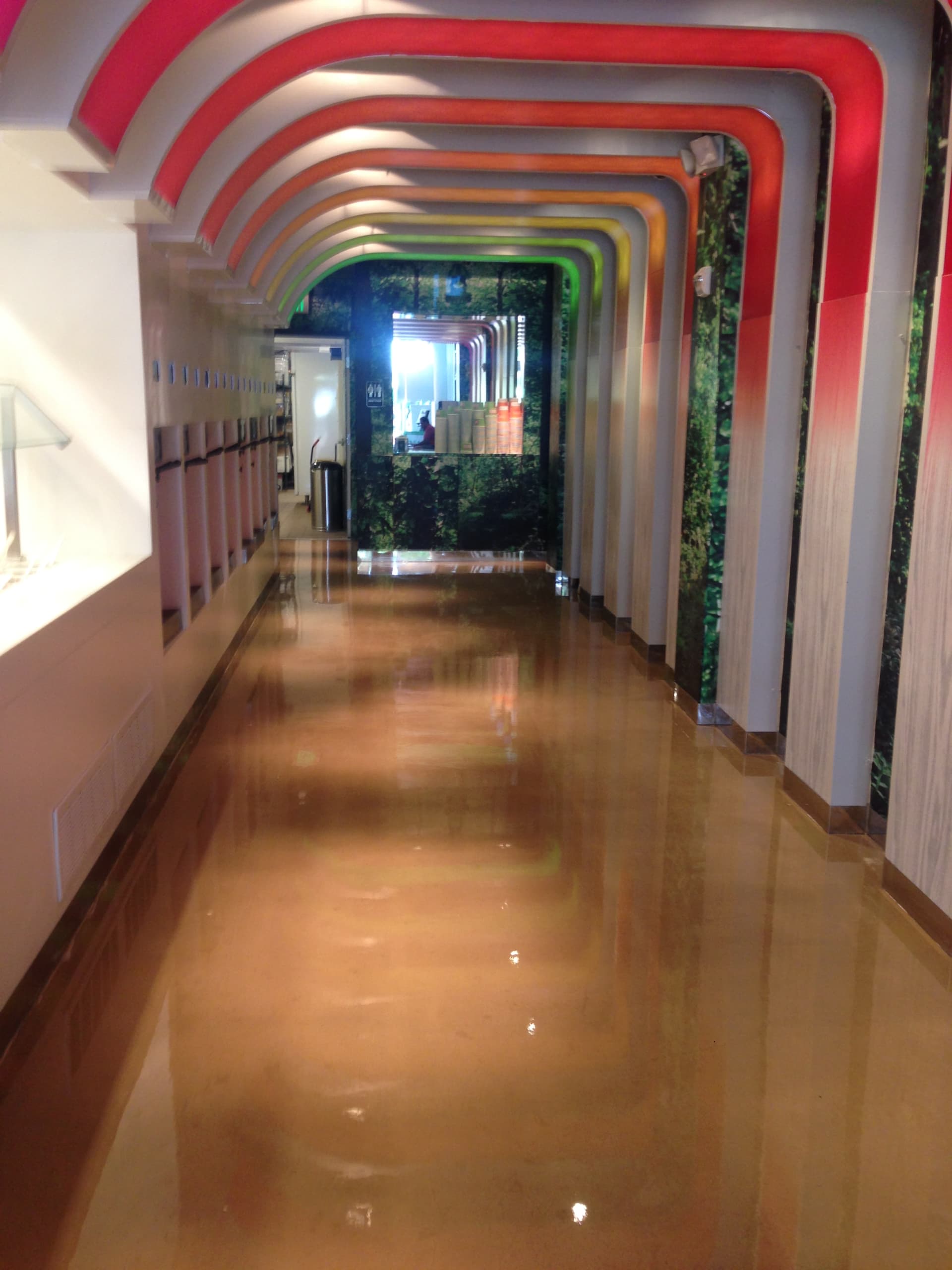 Piso de concreto pulido con acabado espejo en una casa de Pinecrest, Miami